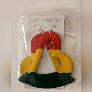 Reggae Heart Earrings